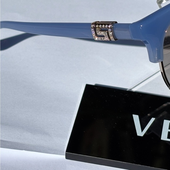 New Versace Blue Gold Crystals Sunglasses MOD4326B 52276V - Picture 5 of 14